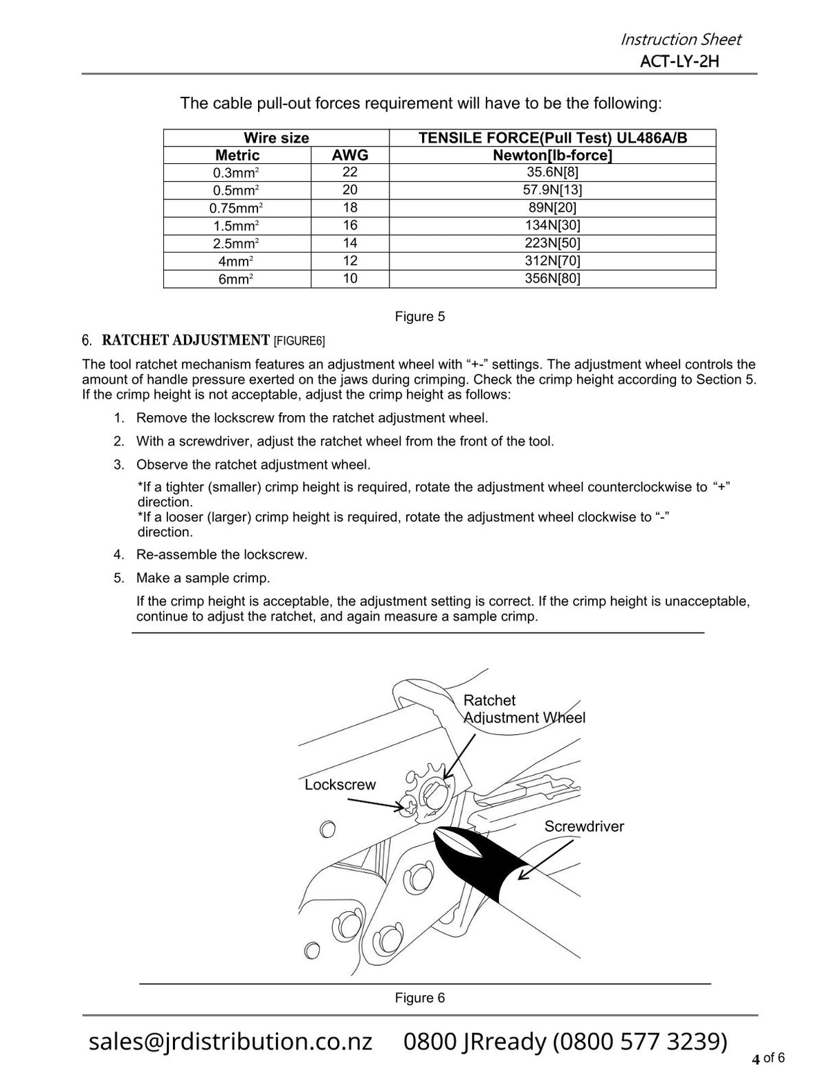 JRready ACT-LY-2H Ratcheting Crimp Tool