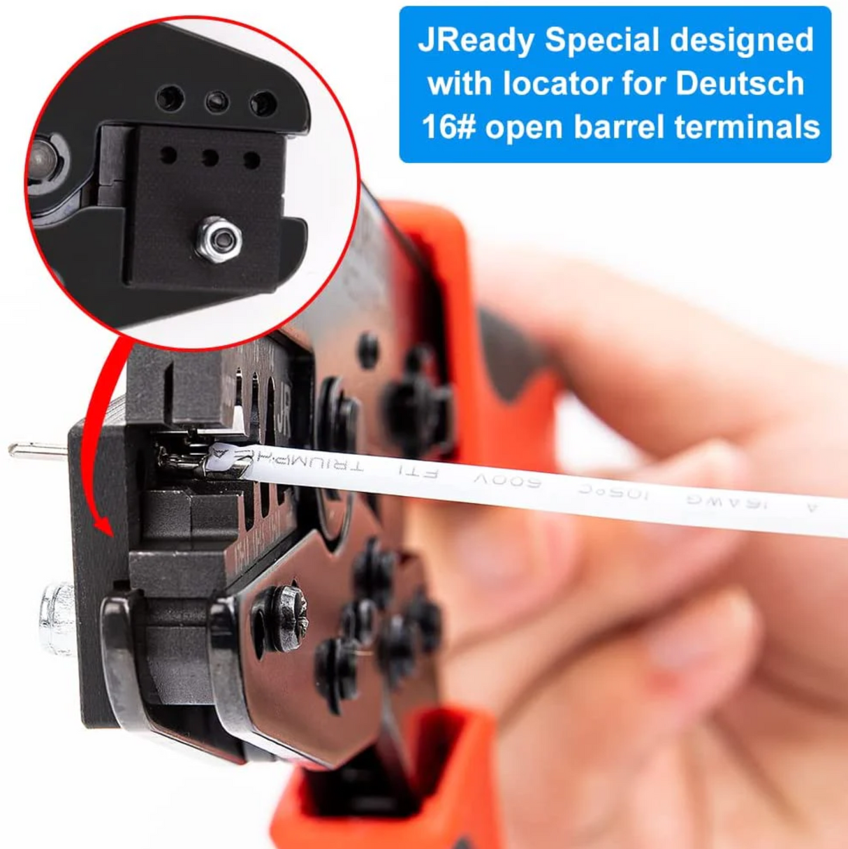 JRready ACT-LY-16DT Open Barrel Terminal Crimp Tools for Deutsch DT Series 16# Stamped Formed Contacts