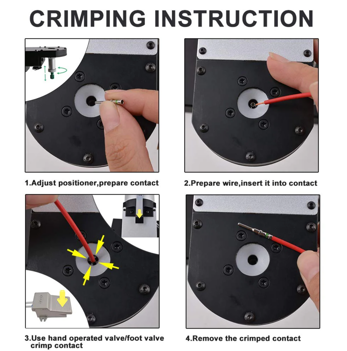JRready ST4050 Tool Kit: YJQ-W2DTQ Pneumatic Crimp Tool for Deutsch DT DTM DTP Connectors 12#, 16#, 20# Solid Contacts 12-22 AWG