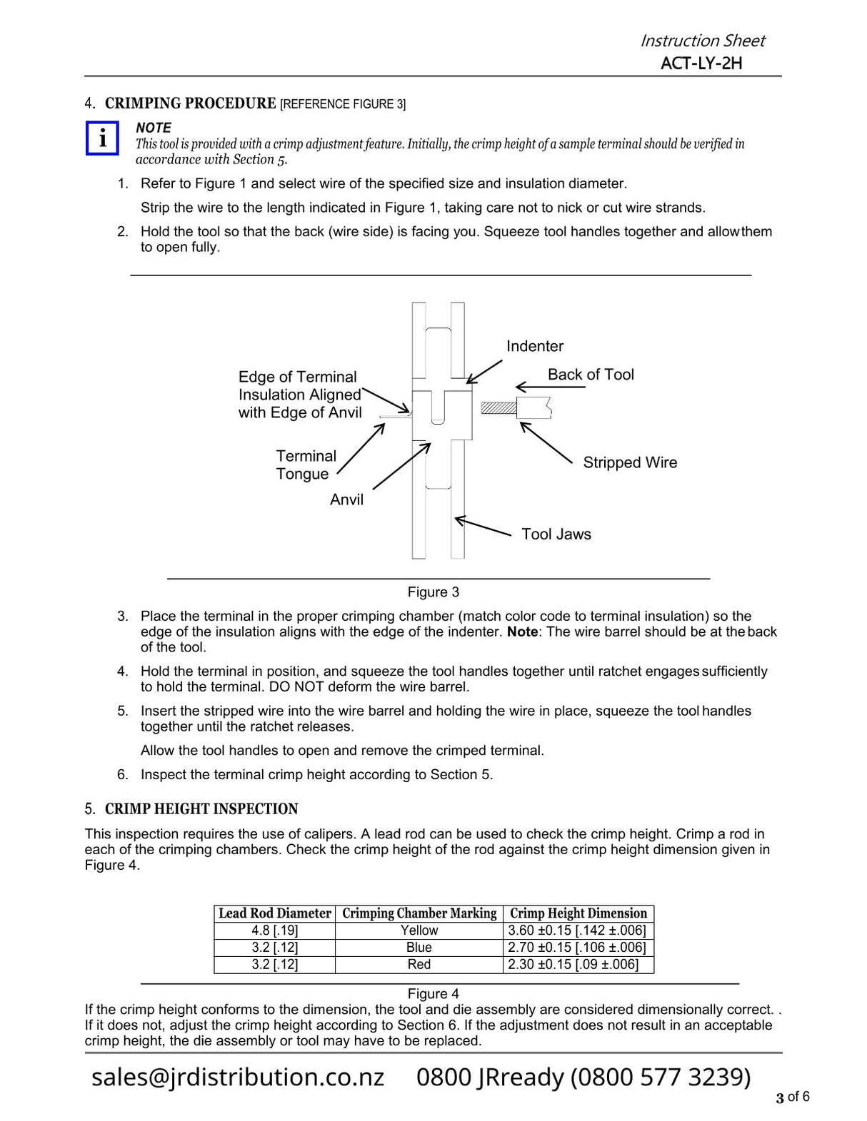 JRready ACT-LY-2H Ratcheting Crimp Tool