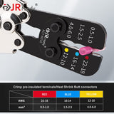 JRready ACT-AD10 Ratcheting Wire Crimp Tool for Heat Shrink connectors, Insulated Terminals and Butt splices in Wire 22-18, 16-14, 12-10AWG