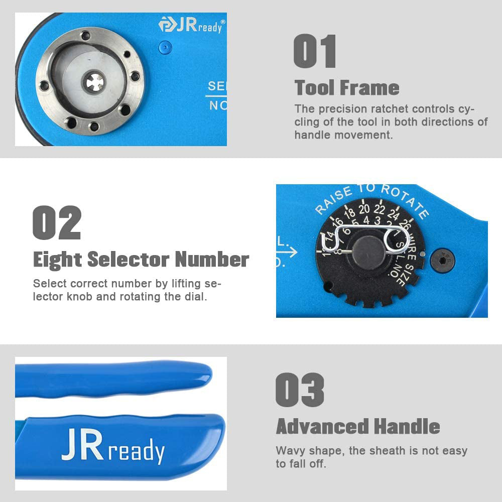 JRD-ASF1 Mil-Spec Crimp Tool, M22520/1-01, Aviation Contacts Connectors, 12-26 AWG